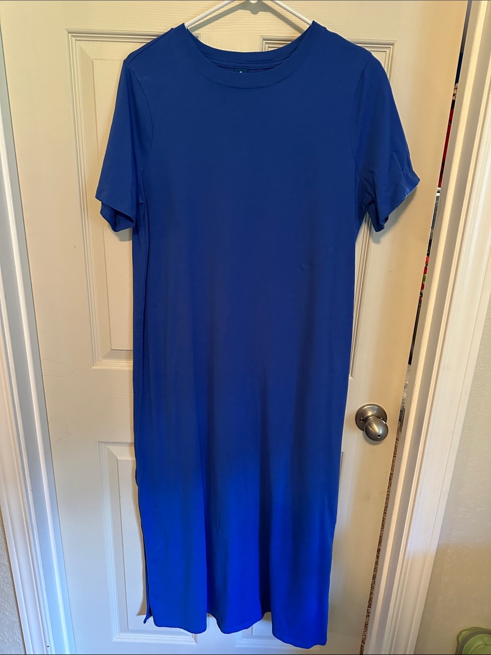 Old Navy Blue Short-Sleeve Maxi T-Shirt Dress